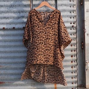 Unbranded Brown Leopard Print Poncho